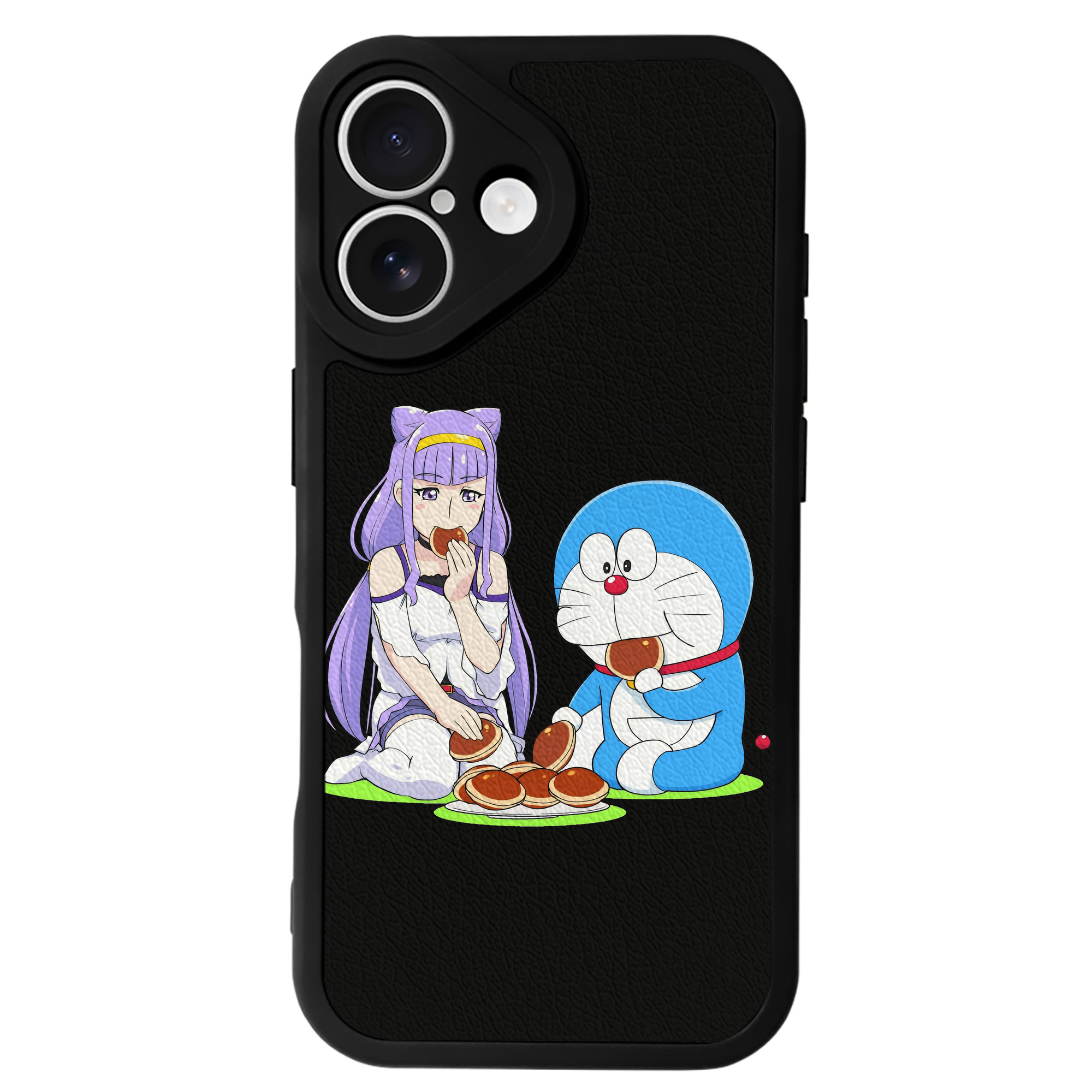 （画像用） ドラえもん Doraemon 【iPhone 16シリーズ対応】シリコンスマホケース（レザー調） 材質：シリコン
